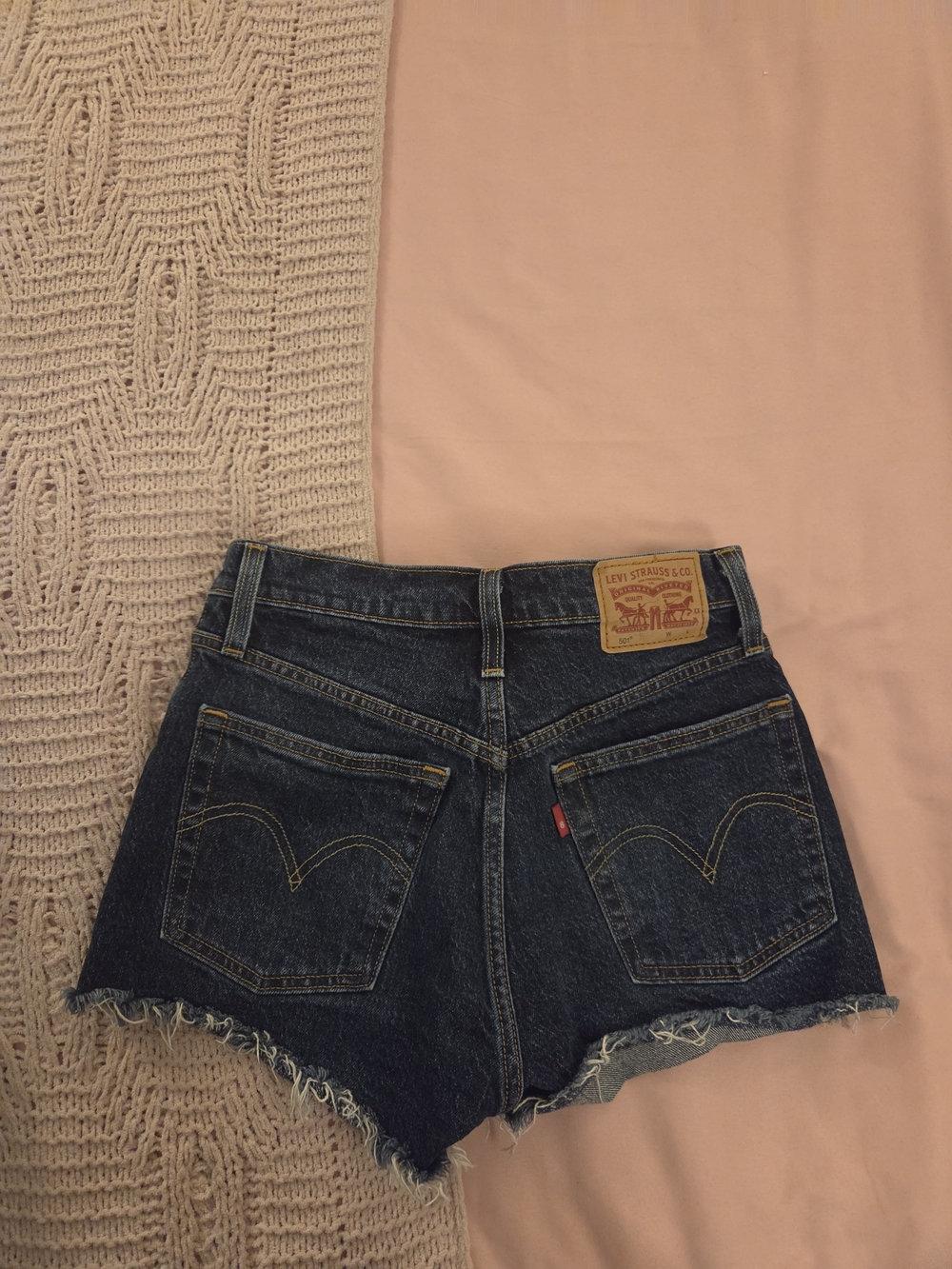 Levi's 501 button Fly Dark Blue High-Rise Denim Cutoff Shorts